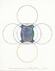 Seven Circles Lines in Colour Center Coloured