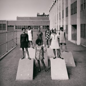 Untitled (Photo shoot at a school for one of the many modeling groups who had begun to embrace natural hairstyles in the 1960s)
