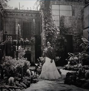 Frida Kahlo in the garden of her house